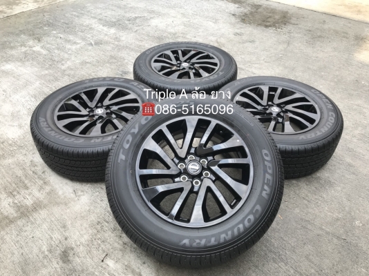 ล้อแม็กป้ายแดง Nissan Navara Caliber NP300 Black Edition ขอบ 18 พร้อมยางป้ายแดง 255-60-18 Toyo ปี 18 แม็กสวยกริ๊บ ดอกเต็ม มีตุ่ม