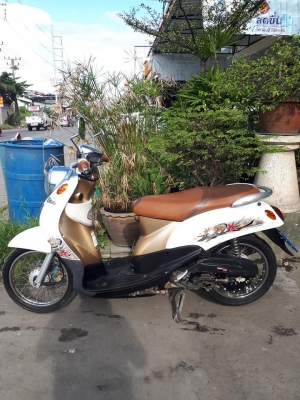 Yamaha Fino สีขาวน้ำตาลพรีเมี่ยม ปี 2554 ขับนิ่ม ราคาถูก