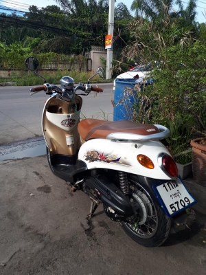 Yamaha Fino สีขาวน้ำตาลพรีเมี่ยม ปี 2554 ขับนิ่ม ราคาถูก