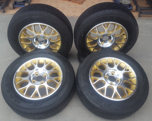 ล้อมือ2 ขอบ14 4รู100 กว้าง6 ยาง185/65/14  4 ล้อ