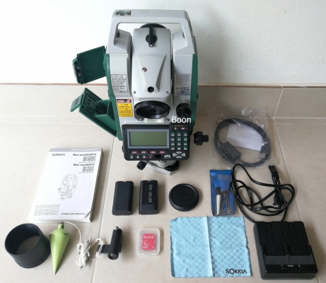 สินค้ามือสอง ขายกล้องสำรวจ Total Station SOKKIA SET350RX  ถอดฐานได้  สภาพสวย 2หน้าจอ นอลปรีซึ่ม  เลเซอร์นำเป้า Accuracy 3&rdquo; ความละเอียดหน้าจออ่าน 1&rdquo;