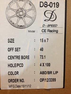 ขายล้อใหม่ Ce28 เหมือนแท้ ขอบ15 4/100 แถมจุ๊บ+ น็อต Rays** ขายล้อใหม่ Ce28 เหมือนแท้ ขอบ15 4/100 แถมจุ๊บ+ น็อต Rays**