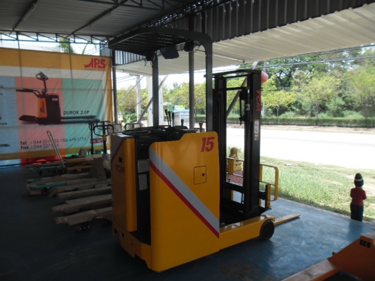 ขายรถยกไฟฟ้ายืนขับ TCM FBR15-6 ขนาด 1.5 ตัน เสาสูง 3 เมตร แบตเตอรี่ใหม่