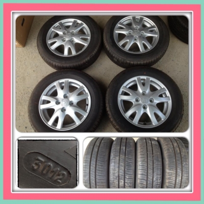 ขายแม็กซ์เดิม ขอบ15 Honda Brio + ยางปี12 ราคา 6,700 บ.ถูก