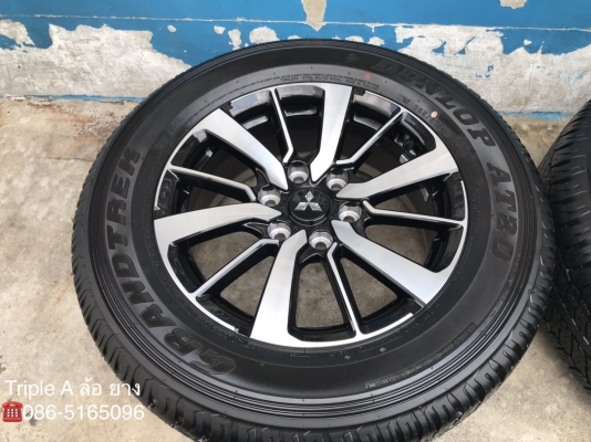แม็กป้ายแดง Mitsu All New Pajero Sport ตัวท๊อป ขอบ 18 พร้อมยางป้ายแดง 265-60-18 Dunlop ปี 18 แม็กสวยกริ๊บ ตุ่มอลัง เส้นสีชัด