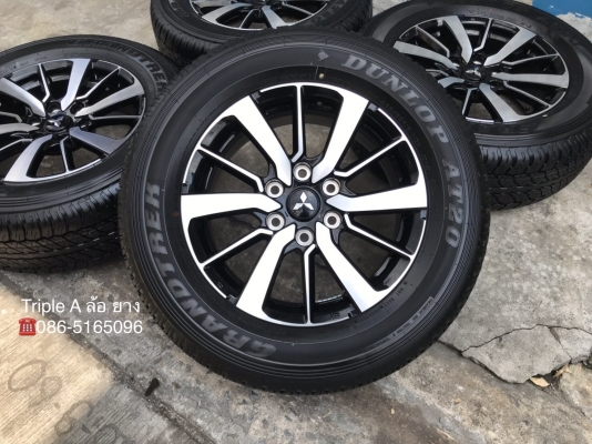 แม็กป้ายแดง Mitsu All New Pajero Sport ตัวท๊อป ขอบ 18 พร้อมยางป้ายแดง 265-60-18 Dunlop ปี 18 แม็กสวยกริ๊บ ตุ่มอลัง เส้นสีชัด