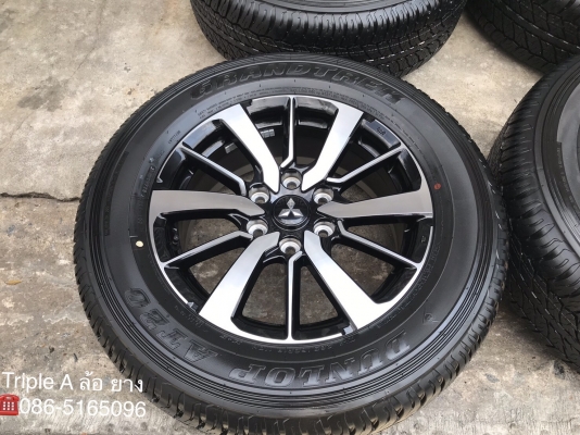 แม็กป้ายแดง Mitsu All New Pajero Sport ตัวท๊อป ขอบ 18 พร้อมยางป้ายแดง 265-60-18 Dunlop ปี 18 แม็กสวยกริ๊บ ตุ่มอลัง เส้นสีชัด
