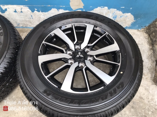 แม็กป้ายแดง Mitsu All New Pajero Sport ตัวท๊อป ขอบ 18 พร้อมยางป้ายแดง 265-60-18 Dunlop ปี 18 แม็กสวยกริ๊บ ตุ่มอลัง เส้นสีชัด
