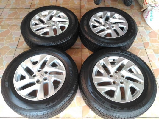 ล้อแม็ก Honda CRV G4 ขอบ 17 ยาง Bridgestone Dueler 470  225 65 17 ผลิตปลายปี 14 ขายถูกๆ ทั้งชุด 6900.-  ใส่ฟรี รับเทิร์น รับบัตรเครดิตทุกธนาคาร ส่งทั่วไทย