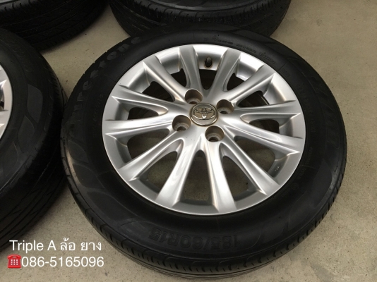 ล้อแม็ก Toyota Vios รุ่น 12 ก้าน ขอบ 15 พร้อมยาง 185-60-15 ปี 16 แม็กเดิม สภาพดี