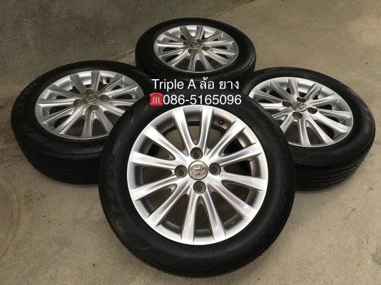 ล้อแม็ก Toyota Vios รุ่น 12 ก้าน ขอบ 15 พร้อมยาง 185-60-15 ปี 16 แม็กเดิม สภาพดี
