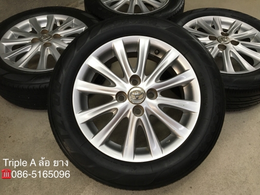 ล้อแม็ก Toyota Vios รุ่น 12 ก้าน ขอบ 15 พร้อมยาง 185-60-15 ปี 16 แม็กเดิม สภาพดี