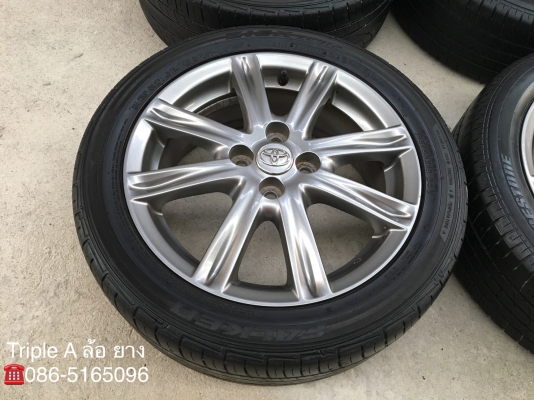 ล้อแม็ก Toyota Vios ตัวท็อป ขอบ 16 สีรมดำ พร้อมยาง 195-50-16 ปลายปี 13