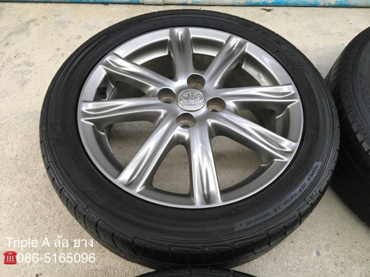 ล้อแม็ก Toyota Vios ตัวท็อป ขอบ 16 สีรมดำ พร้อมยาง 195-50-16 ปลายปี 13