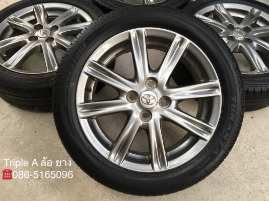 ล้อแม็ก Toyota Vios ตัวท็อป ขอบ 16 สีรมดำ พร้อมยาง 195-50-16 ปลายปี 13