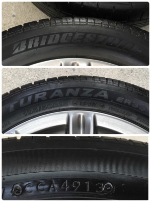 ล้อแม็ก Toyota Vios ตัวท็อป ขอบ 16 สีรมดำ พร้อมยาง 195-50-16 ปลายปี 13