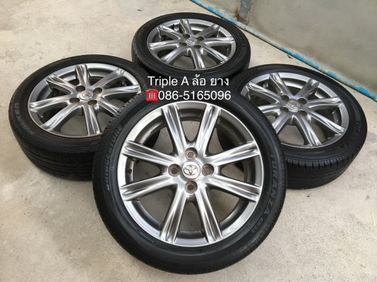 ล้อแม็ก Toyota Vios ตัวท็อป ขอบ 16 สีรมดำ พร้อมยาง 195-50-16 ปลายปี 13