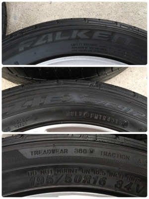 ล้อแม็ก Toyota Vios ตัวท็อป ขอบ 16 สีรมดำ พร้อมยาง 195-50-16 ปลายปี 13