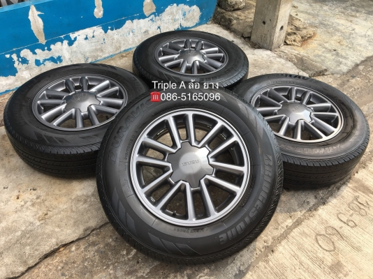 ล้อแม็ก ISUZU All New D-Max X-Series ขอบ 16 สีเทาดำ (ตะเกียบ)  พร้อมยาง Bridgestone 215-70-16 ปลายปี 15 ดอกหนาทุกเส้น