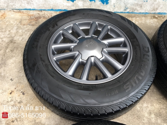 ล้อแม็ก ISUZU All New D-Max X-Series ขอบ 16 สีเทาดำ (ตะเกียบ)  พร้อมยาง Bridgestone 215-70-16 ปลายปี 15 ดอกหนาทุกเส้น