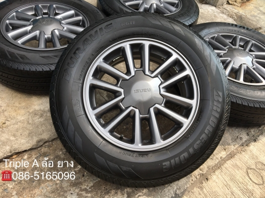 ล้อแม็ก ISUZU All New D-Max X-Series ขอบ 16 สีเทาดำ (ตะเกียบ)  พร้อมยาง Bridgestone 215-70-16 ปลายปี 15 ดอกหนาทุกเส้น