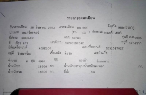 ขาย 385,000 บาท KOBELCO SK200 MARK 3 เครื่องดี ปั้มแรง โช่หนา เอวแน่น  เอกสารเล่มทะเบียน  รถอยู่  อุดรธานี โทร 0610710295  สนใจ รายการสินค้า อื่นๆ ที่ เว็ปไชค์ Truck2Hand https://www.truck2hand.com/index.php?actions=content/search&amp;member_id=136193  Fa