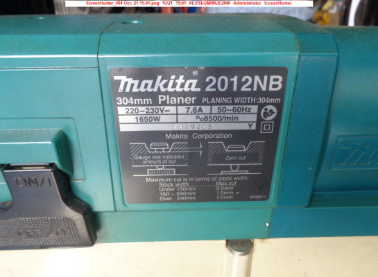 ขายเครื่องรีดไม้ MAKITA รุ่น 2012NB ขนาด 12" เดิมๆ พร้อมใช้งานครับ ขายเครื่องรีดไม้ MAKITA รุ่น 2012NB ขนาด 12" เดิมๆ พร้อมใช้งานครับ