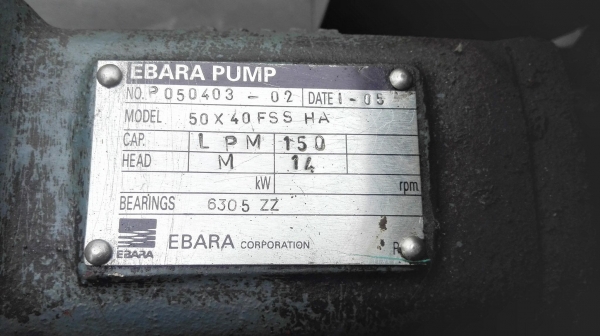 ปั้มน้ำหัวสแตนเลสญี่ปุ่น EBARA JAPAN มอเตอร์ 2 HP 380V ท่อ 2&rdquo;- 1&rdquo; สภาพสวยวิ่งนิ่มพร้อมใช้