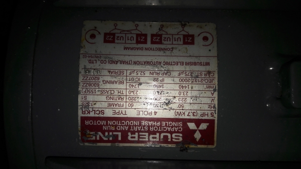 ขาย !! มอเตอร์.มิตซู.ขนาด5แรง220v.สภาพพร้อมใช้งาน