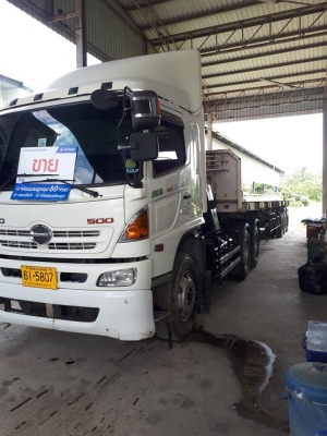 HINO s 500 FM1AKLA 344 แรง ปี 57 หัวลากพร้อมหางพื้นเรียบ 3 เพลา อู่ RCK รุ่งเจริญปี 55 รถสวยเดิมๆ ยางดีทุกเส้น หัวบางเดิมไม่เคยทำสี  เครื่อง/เกียร์/เฟืองท้าย ช่วงล่าง 89\% อ่างเนียม ท่อ S ทะเบียนพร้อม
