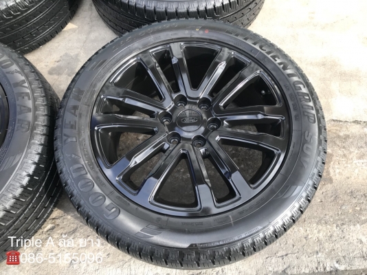 ล้อแม็ก Ford Everest ขอบ 20 สีดำ ลายใหม่ พร้อมยางป้ายแดง 265-50-20 Goodyear ปี 18 แม็กสวย ตุ่มเด้ง มีเส้นสี