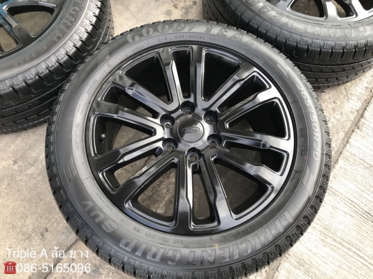 ล้อแม็ก Ford Everest ขอบ 20 สีดำ ลายใหม่ พร้อมยางป้ายแดง 265-50-20 Goodyear ปี 18 แม็กสวย ตุ่มเด้ง มีเส้นสี