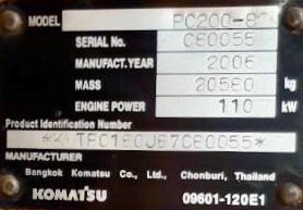 KOMATSU PC 200-8  รถทำงาน 16,250 hr บอดี้สวยพร้อมใช้งานได้เลยครับ เครื่องเดิมๆทำงานเร็ว ภายในเก๋งสะอาด แอร์เย็น ช่วงล่างแน่นดีพร้อมใช้งานได้เลย เอกสารใบแจ้งจำหน่าย