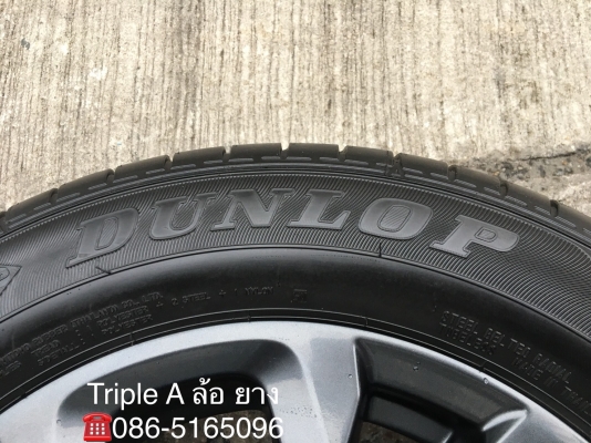 ล้อแม็กป้ายแดง Mazda 2 ขอบ 15 สีดำมิดไนท์ พร้อมยาง Dunlop 185-65-15 ปี 17 แม็กสวย ดอกเต็ม ตุ่มลาง