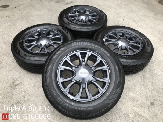 ล้อแม็กป้ายแดง ISUZU X-Series 2018 ขอบ 16 รุ่นใหม่ล่าสุด พร้อมยาง Bridgestone 215-70-16 แม็กสวย ดอกเต็ม มีตุ่มลาง