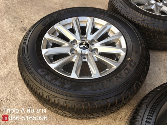 ล้อแม็กป้ายแดง Mitsu New Triton Plus 6รู139 ขอบ17 พร้อมยางป้ายแดง Dunlop 245-65-17 ปี 18 แม็กสวย ตุ่มอลัง เส้นสีจัดๆ