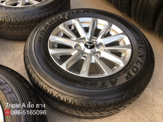 ล้อแม็กป้ายแดง Mitsu New Triton Plus 6รู139 ขอบ17 พร้อมยางป้ายแดง Dunlop 245-65-17 ปี 18 แม็กสวย ตุ่มอลัง เส้นสีจัดๆ