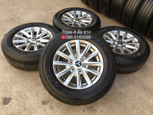 ล้อแม็กป้ายแดง Mitsu New Triton Plus 6รู139 ขอบ17 พร้อมยางป้ายแดง Dunlop 245-65-17 ปี 18 แม็กสวย ตุ่มอลัง เส้นสีจัดๆ