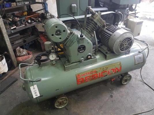 **ขายถูกๆ ปั้มลมมือสองจากญี่ปุ่น** HITACHI-BEBICON 5 แรง 2Stage  ทดสอบเรียบร้อย ทุกระบบทำงานได้ดีมากๆ นิ่งๆเงียบๆพร้อมใช้งานครับ