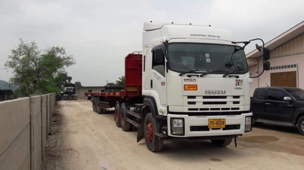Isuzu 360 แรง ปี 56 สิบล้อหัวลากพร้อมหางพนัส 3 เพลาพื้นเรียบ ปี 49 รถเดิมสภาพนางฟ้า พร้อมใช้งาน