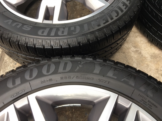 ล้อแม็ก Ford Everest ขอบ 20 พร้อมยาง 265-50-20 Goodyear ปี 17 ดอกยางเต็มๆทุกเส้น