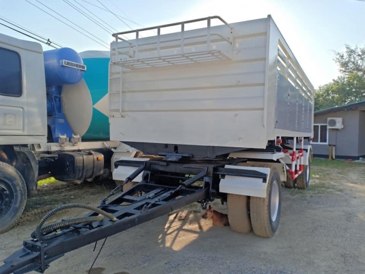 ลูกพ่วงดัมพ์มิเนียม สองเพลา ปี 33 ช่วงยาว 6 เมตร สูง 1.50 เมตร ยาง 90\% ทะเบียนพร้อม