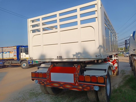 ลูกพ่วงดัมพ์มิเนียม สองเพลา ปี 33 ช่วงยาว 6 เมตร สูง 1.50 เมตร ยาง 90\% ทะเบียนพร้อม