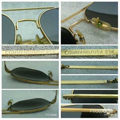 แว่นตาอเมริกันเสืออากาศ 23 K วินเทจยุค &#039;70s ตัวเทพบุตร ! ขนาด 147 mm อุ๊ต๊ะ ! โมเดลอมตะมาดเข้ม 