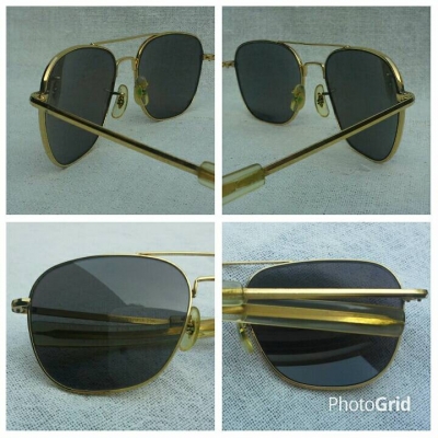 แว่นตาอเมริกันเสืออากาศ 23 K วินเทจยุค &#039;70s ตัวเทพบุตร ! ขนาด 147 mm อุ๊ต๊ะ ! โมเดลอมตะมาดเข้ม 