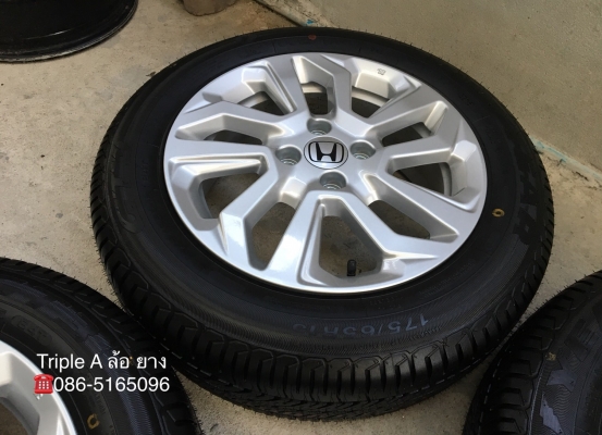 ล้อแม็กใหม่ยกห้าง Honda New JAZZ ขอบ 15 พร้อมยางป้ายแดง GoodYear 175-65-15 ปี 18 สวยกริ๊บ