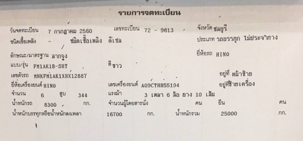 10 ล้อหัวลาก hino victor 344 ปี2560