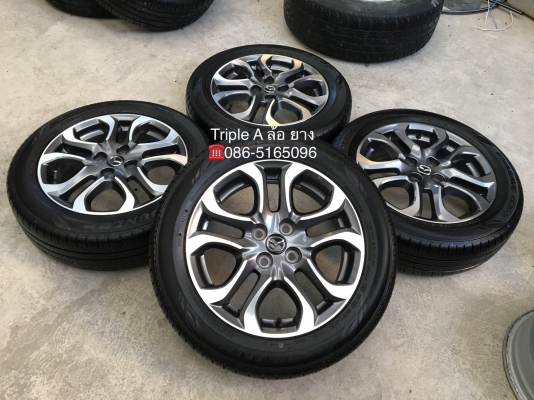 ล้อแม็ก Mazda 2 ตัวท๊อป ขอบ 16 พร้อมยาง Dunlop 185-60-16 ปลายปี 17 สภาพดี ดอกหนาปึก