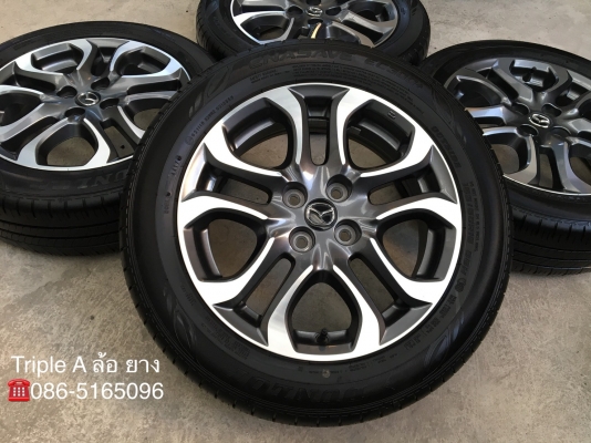 ล้อแม็ก Mazda 2 ตัวท๊อป ขอบ 16 พร้อมยาง Dunlop 185-60-16 ปลายปี 17 สภาพดี ดอกหนาปึก