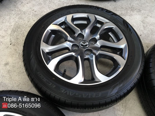 ล้อแม็ก Mazda 2 ตัวท๊อป ขอบ 16 พร้อมยาง Dunlop 185-60-16 ปลายปี 17 สภาพดี ดอกหนาปึก